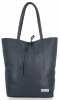 Kožené kabelka shopper bag Vittoria Gotti tmavo modrá V21E